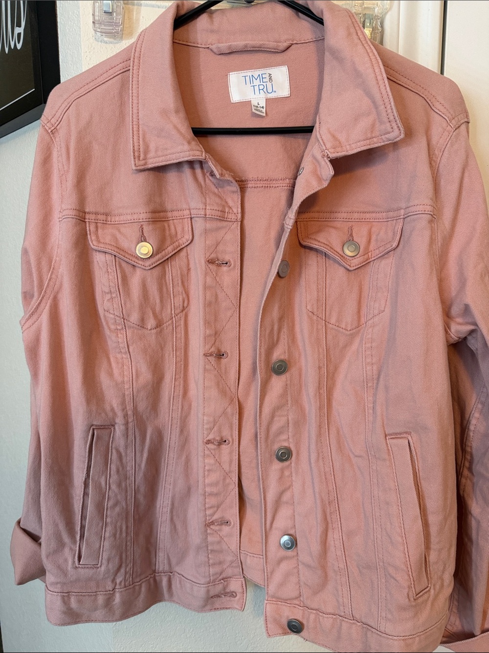 Time and Tru Blush Pink Denim Jacket
